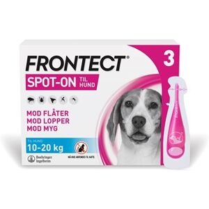 Frontect (til hunde 10-20 kg) 135,2+1009,6 mg 3 stk Spot-on, opløsning - Flåtmiddel - Loppemiddel