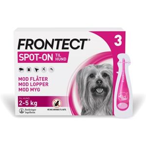 Frontect (til hunde 2-5 kg) 33,8+252,4 mg 3 stk Spot-on, opløsning - Flåtmiddel - Loppemiddel