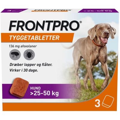 FRONTPRO 136 mg Vet Purutabl - Flea & Ticks tyggetablet - Hund Behandling FRONTPRO 136 mg Vet Purutabl - Flea & Ticks tyggetablet - Hund Behandling