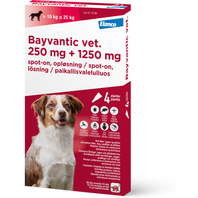 Bayer Spot-on Flåt- og loppermiddel til hunde 10-25kg Bayer Spot-on Flåt- og loppermiddel til hunde 10-25kg