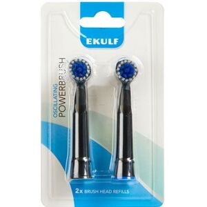 Ekulf powerbrush refill sort 2 børstehoveder - Elektrisk tandbørste - Tandbørstehoveder