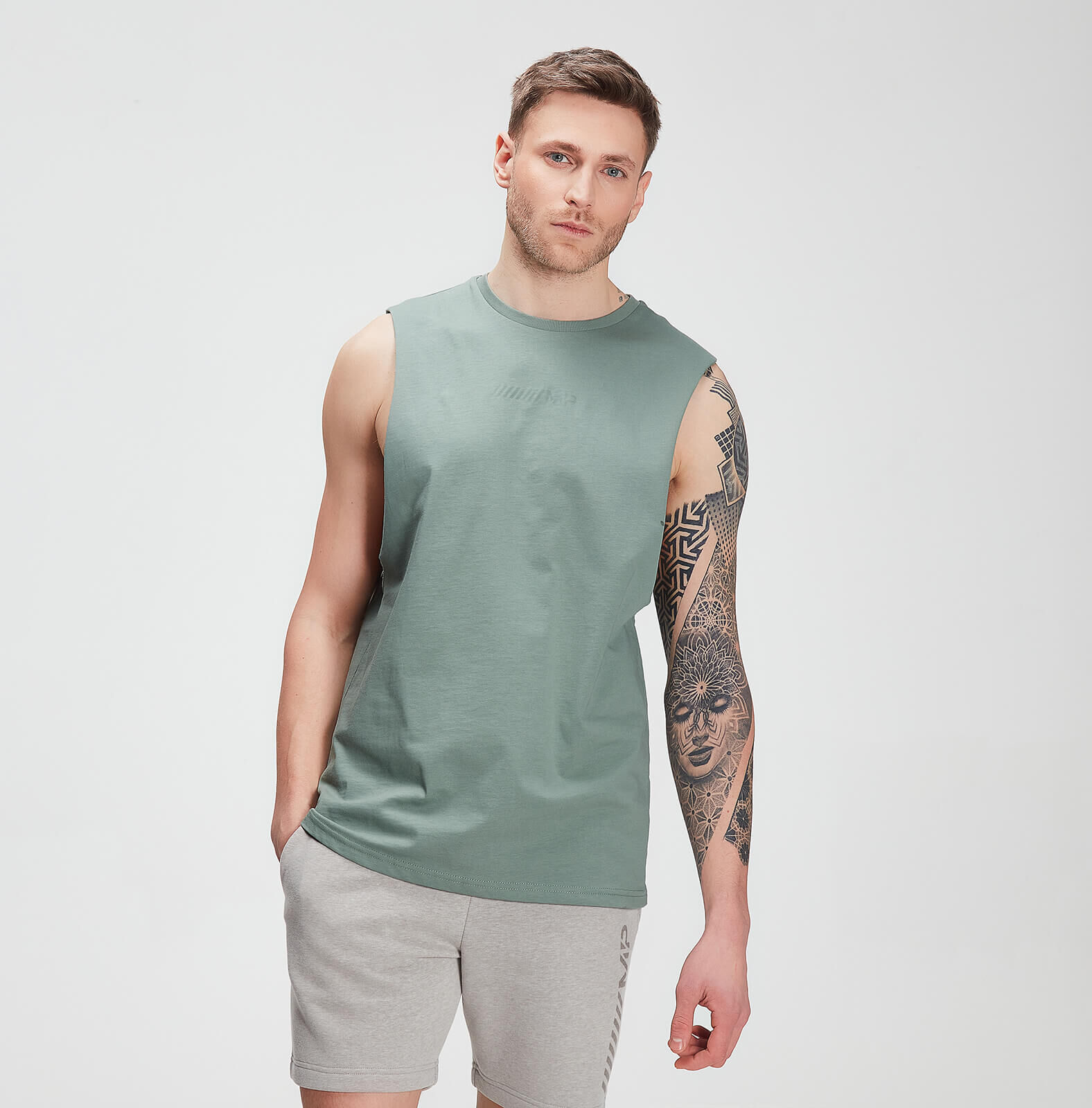 MP Tonal Graphic Tank til mænd – Washed Green - S MP Tonal Graphic Tank til mænd – Washed Green - S