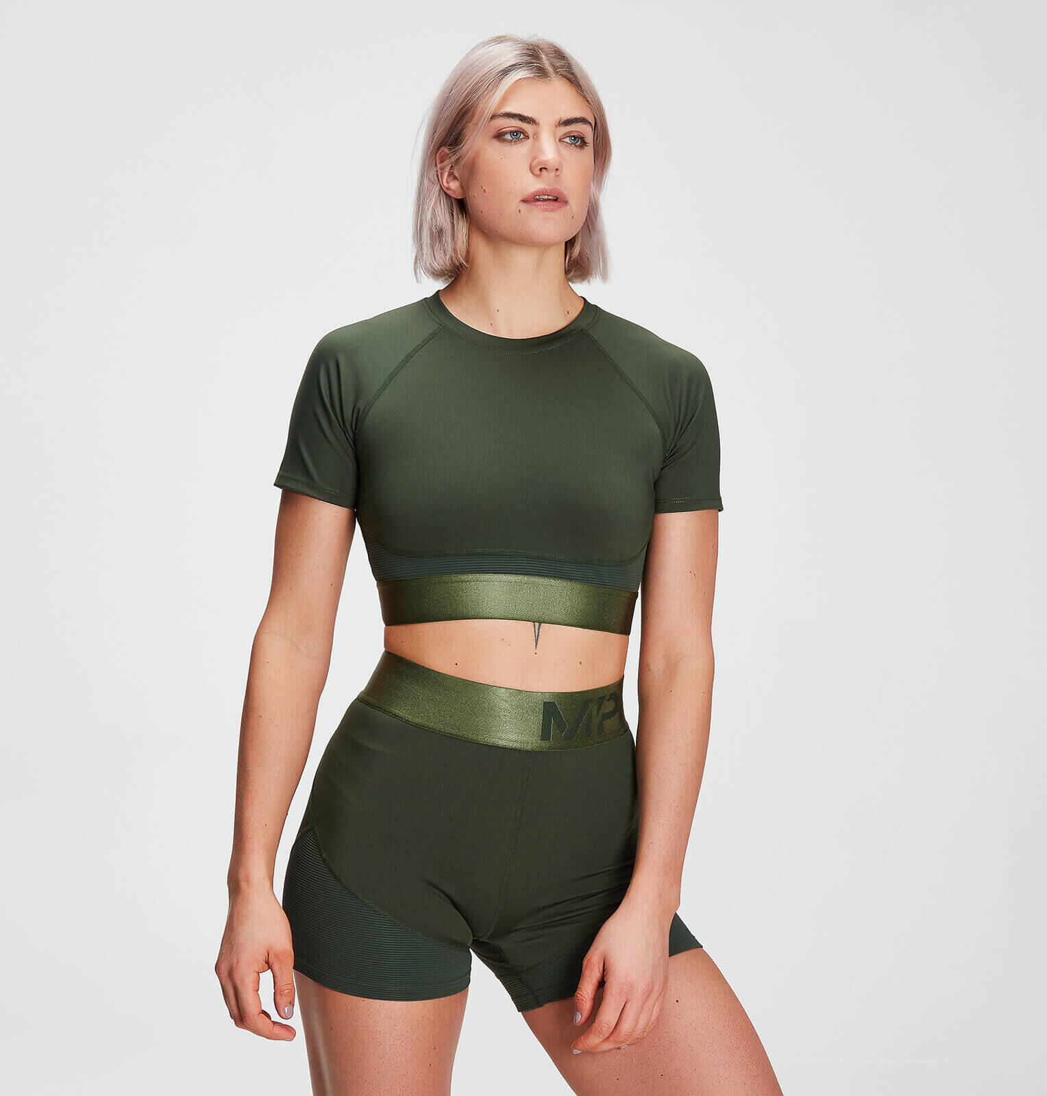 MP Adapt Textured Crop Top til kvinder - Mørkegrøn - XL MP Adapt Textured Crop Top til kvinder - Mørkegrøn - XL