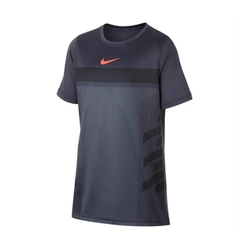Nike Court Rafael Nadal Legend Tee Boy Hyper Crimson Grey 140