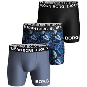 Björn Borg Performance Boxer Black/LT Blue/Flowers 3-pack