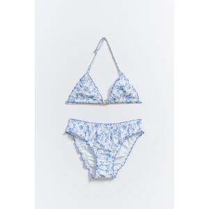 Gina Tricot - Y flounce bikini set - young-swimwear- Blue - 134/140 - Female  Female Blue