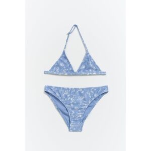 Gina Tricot - Y triangle bikini set - young-swimwear- Blue - 158/164 - Female  Female Blue