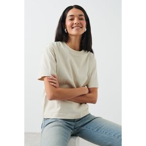 Gina Tricot - Basic tee - t-shirts- Beige - XS - Female  Female Beige