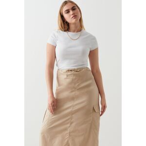 Gina Tricot - Long cargo skirt - lange nederdele- Beige - XS - Female  Female Beige