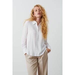 Gina Tricot - Viscose shirt - Skjorter- White - XL - Female  Female White