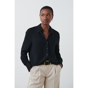 Gina Tricot - Viscose shirt - Skjorter- Black - XL - Female  Female Black