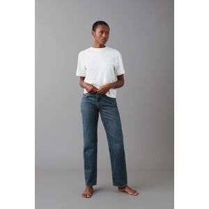 Gina Tricot - Low straight jeans - low waist jeans- Blue - 34 - Female  Female Blue