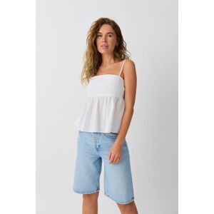 Gina Tricot - Linen blend singlet - Toppe uden ærmer- White - M - Female  Female White