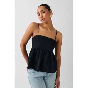 Gina Tricot - Linen blend singlet - Toppe uden ærmer- Black - XL - Female  Female Black