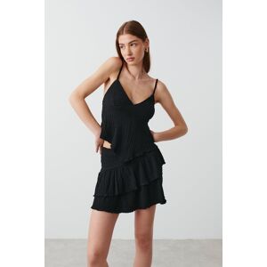 Gina Tricot - Structured mini skirt - Nederdele- Black - XS - Female  Female Black