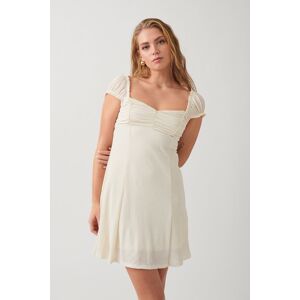 Gina Tricot - Crinkle mini dress - korte kjoler- White - XS - Female  Female White