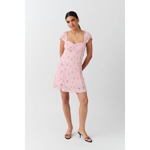 Gina Tricot - Crinkle mini dress - midi kjoler- Pink - XS - Female  Female Pink