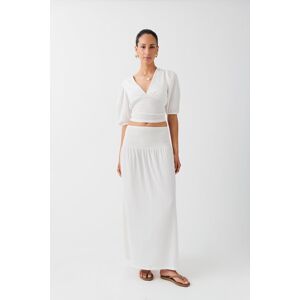 Gina Tricot - Smock maxi skirt - lange nederdele- White - XS - Female  Female White