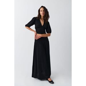 Gina Tricot - Smock maxi skirt - lange nederdele- Black - XS - Female  Female Black