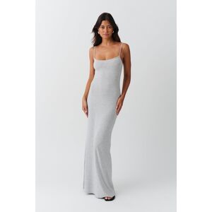 Gina Tricot - Soft touch maxi slip dress - lange kjoler- Grey - L - Female  Female Grey