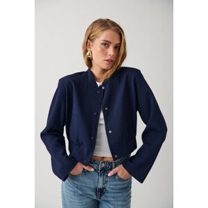 Gina Tricot - Short tailored jacket - korte frakker- Blue - S - Female  Female Blue