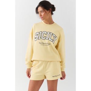 Gina Tricot - Embroidery sweater - Collegetrøjer- Yellow - XL - Female  Female Yellow