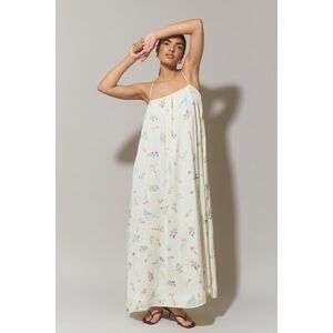 Gina Tricot - Flowy maxi dress - lange kjoler- Offwhite - M - Female  Female Offwhite