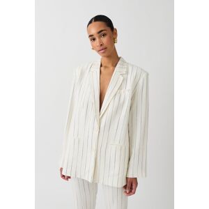 Gina Tricot - Texture stripe blazer - Blazere- White - 34 - Female  Female White