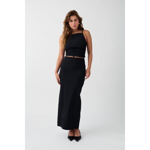 Gina Tricot - Rusched skirt - lange nederdele- Black - XS - Female  Female Black