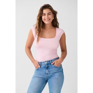 Gina Tricot - Soft touch tight top - Toppe- Pink - L - Female  Female Pink