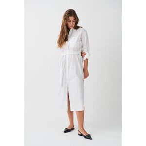 Gina Tricot - Wide slit shirt dress - skjortekjole- White - S - Female  Female White