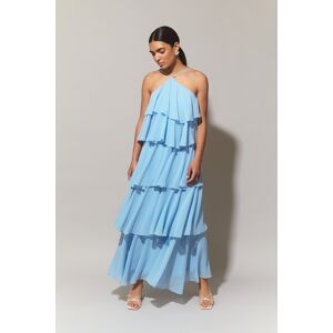 Gina Tricot - Frill maxi dress - lange kjoler- Blue - 40 - Female  Female Blue