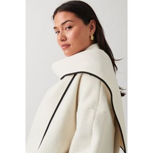 Gina Tricot - Short scarf jacket - korte frakker- White - M - Female  Female White