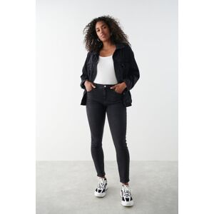 Gina Tricot - Mid waist skinny jeans - mid waist jeans- Black - 42 - Female  Female Black
