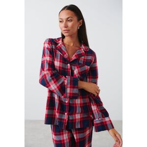 Gina Tricot - Flannel pyjamas shirt - pyjamasser- Red - M - Female  Female Red