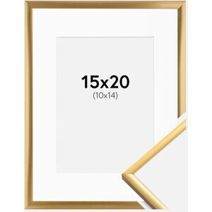 Ram med passepartou Ramme New Lifestyle Shiny Gold 15x20 Cm - Passepartout Hvid 11x15 Cm