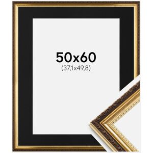 Ram med passepartou Ramme Abisko Guld 50x60 Cm - Passepartout Sort 15x20 Inches (38,1x50,8 Cm)