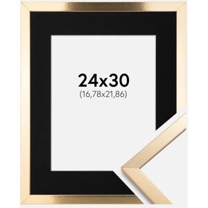 Ram med passepartou Ramme Trendy Guld 24x30 Cm - Passepartout Sort 7x9 Inches