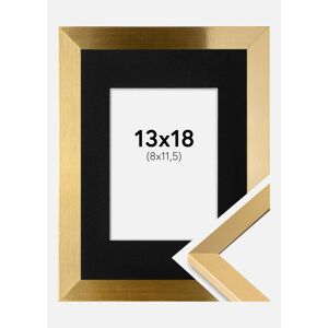 Ram med passepartou Ramme Selection Guld 13x18 Cm - Passepartout Sort 9x12 Cm