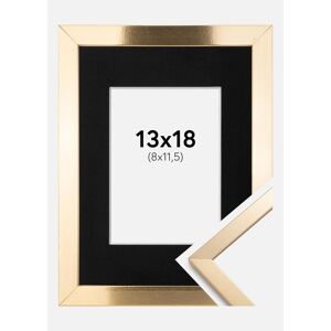 Ram med passepartou Ramme Trendy Guld 13x18 Cm - Passepartout Sort 9x12 Cm