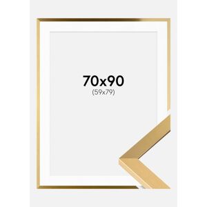 Ram med passepartou Ramme Selection Guld 70x90 Cm - Passepartout Hvid 60x80 Cm