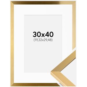 Ram med passepartou Ramme Selection Guld 30x40 Cm - Passepartout Hvid 8x12 Inches