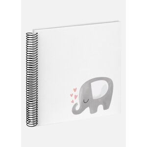 Walther Baby Elephant Hearting Spiralalbum Hvid - 24x24 Cm (40 Hvide Sider / 20 Ark)