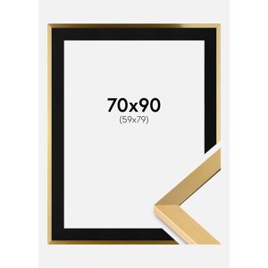 Ram med passepartou Ramme Selection Guld 70x90 Cm - Passepartout Sort 60x80 Cm