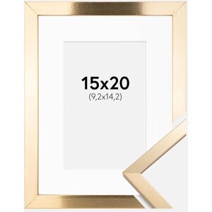 Ram med passepartou Ramme Trendy Guld 15x20 Cm - Passepartout Hvid 4x6 Inches