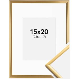 Ram med passepartou Ramme New Lifestyle Shiny Gold 15x20 Cm - Passepartout Hvid 4x5 Inches