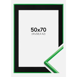 Ram med passepartou Ramme New Lifestyle Grass Green 50x70 Cm - Passepartout Sort 42x59,4 Cm (A2)