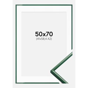 Ram med passepartou Ramme New Lifestyle Moss Green 50x70 Cm - Passepartout Hvid 42x59,4 Cm (A2)