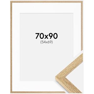 Ram med passepartou Ramme Selection Eg 70x90 Cm - Passepartout Hvid 55x70 Cm