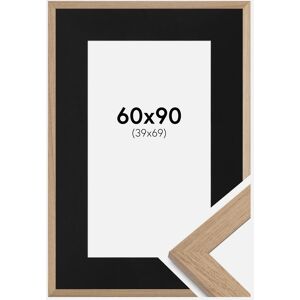 Ram med passepartou Ramme Trendline Eg 60x90 Cm - Passepartout Sort 50x80 Cm